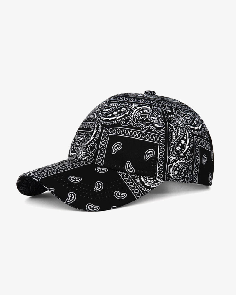 Black & White Paisley Cap - C0114