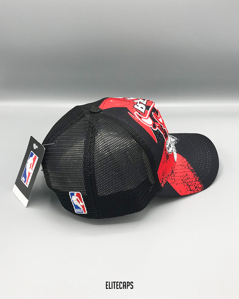 Red & Black Bull Embroidered  Trucker Cap - C0376