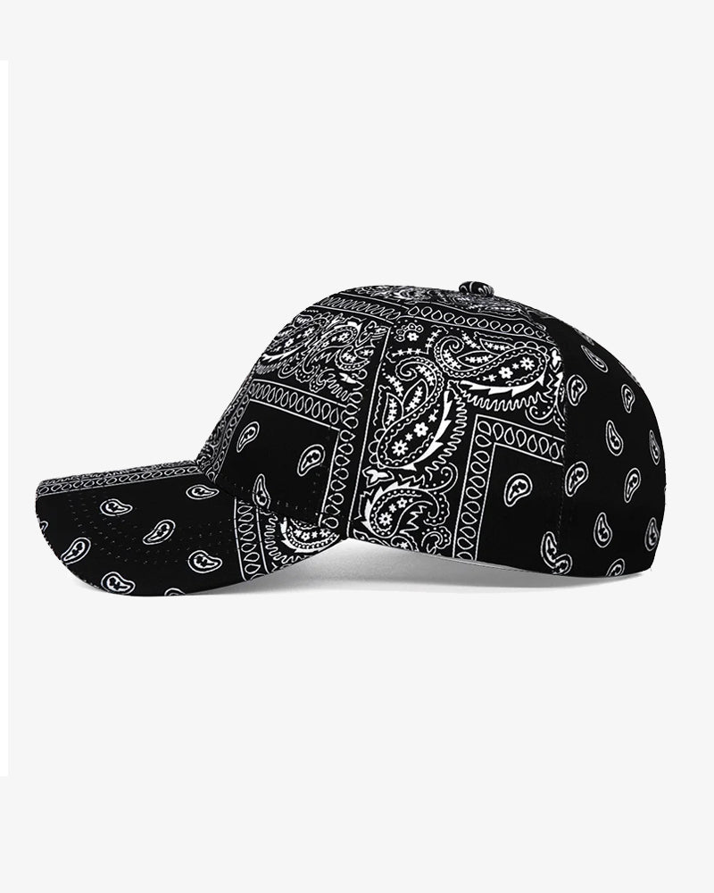 Black & White Paisley Cap - C0114