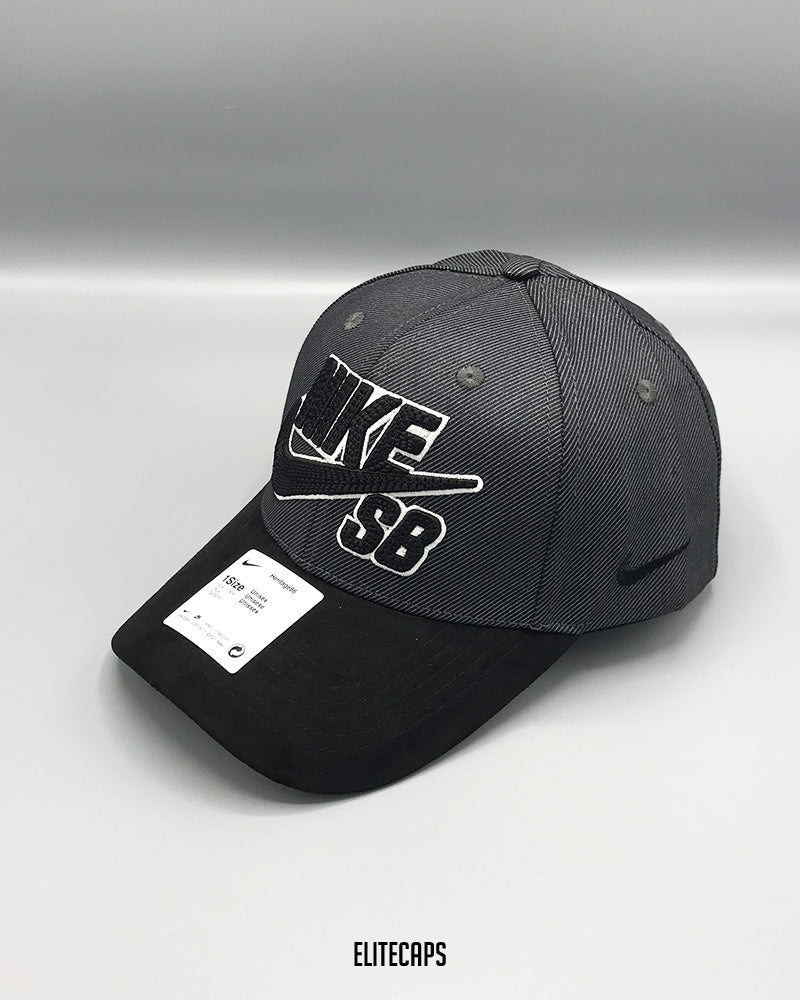 NKE SB Grey Black Two-Tone Cap - C0385