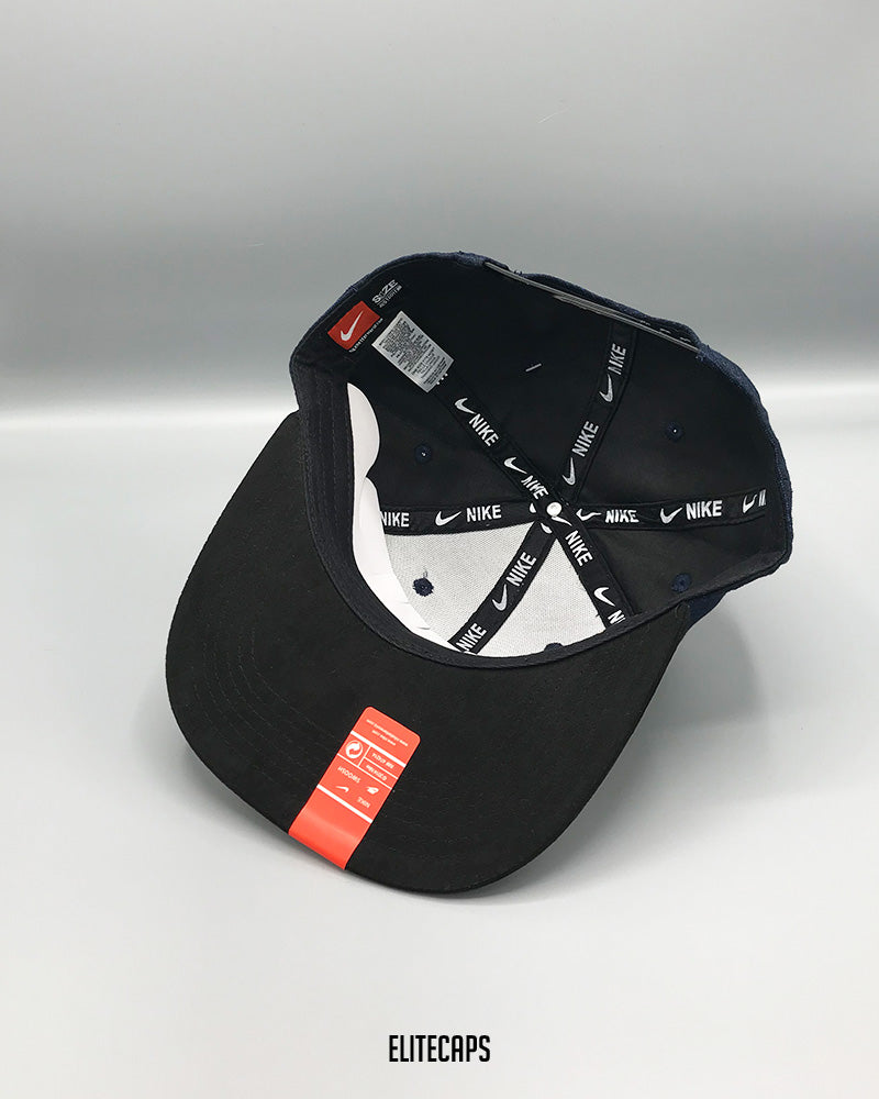 NK Navy Black Flat-Brim Snapback - C0390
