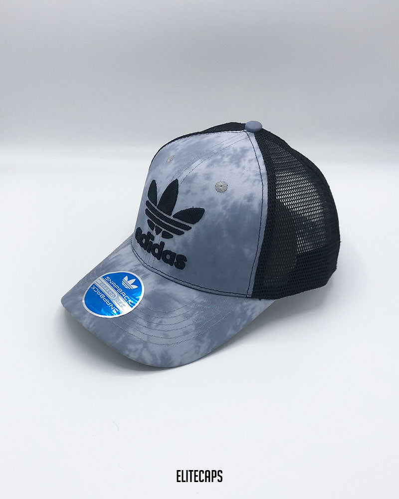 ADI Grey Tie-Dye Trefoil Trucker Cap - C0373
