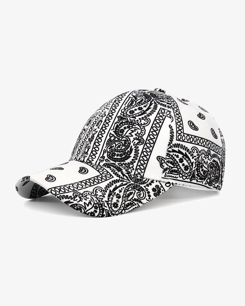 Black & White Paisley Cap - C0114
