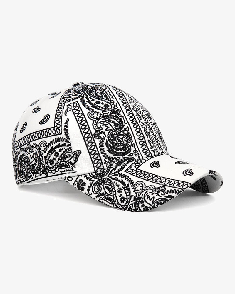 Black & White Paisley Cap - C0114