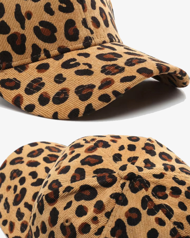 Panther Pattern Corduroy Cap - C0182