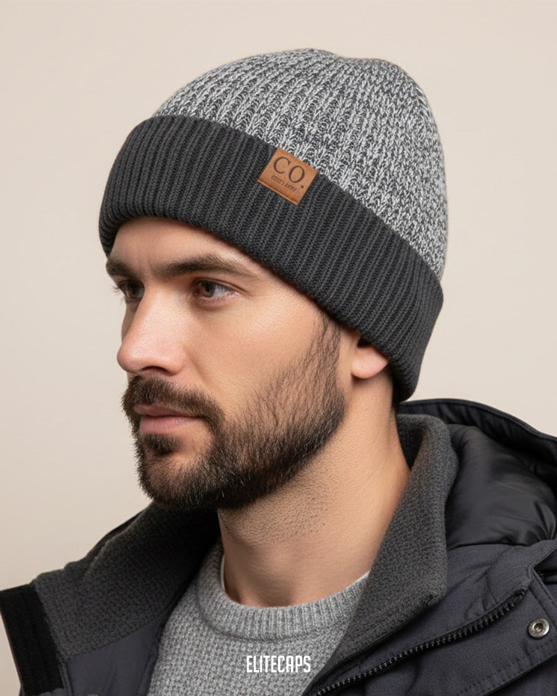 Two-Tone Salty Knitted Beanie - B0128G