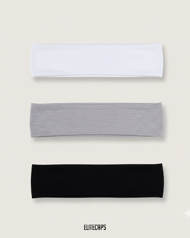 Monochrome Elastic Headband 3 Piece Set - HB004