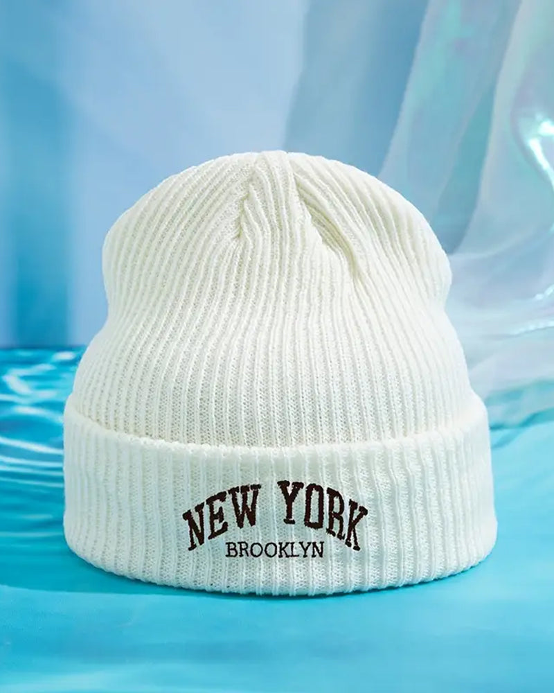 Versatile Off-White New York Brooklyn Embroidered Beanie - B0114