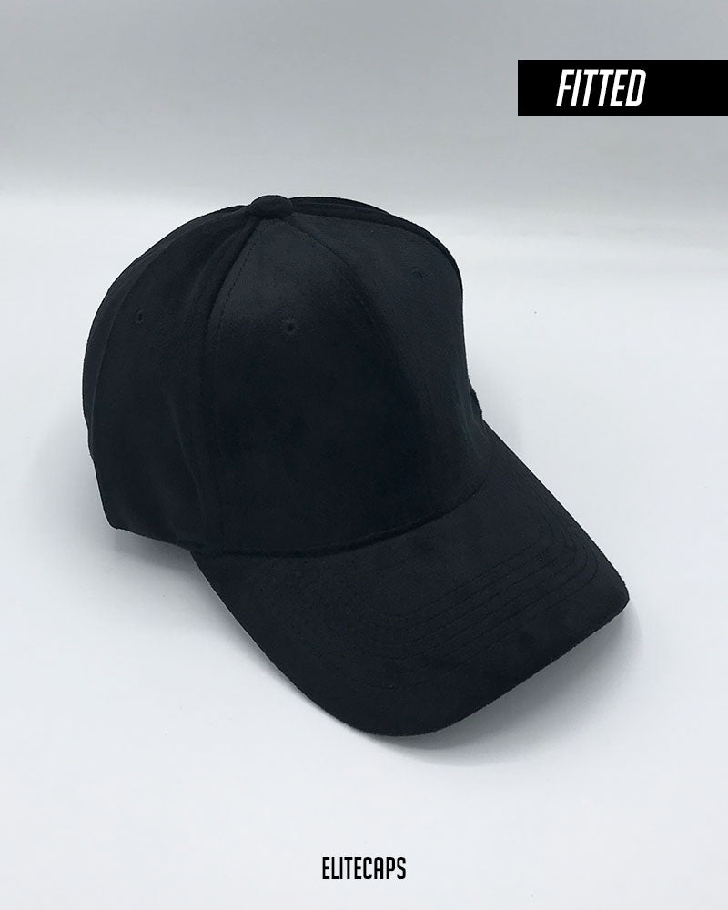 Black Velvet Fitted Cap - C0430