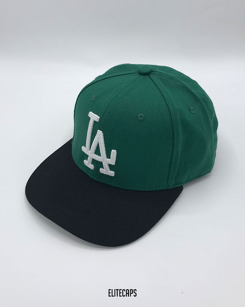 LA MLB Green Two-Tone Snapback Cap - C0599