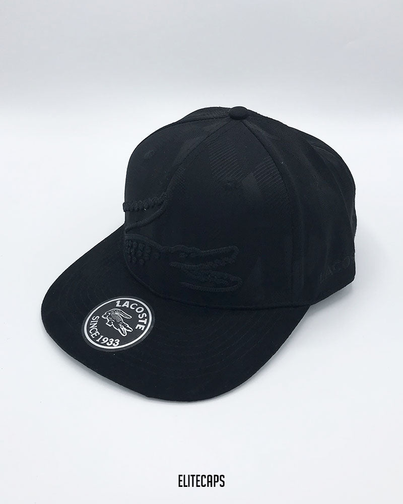 LACOSTTE Black Embroidered Snapback Cap - C0627