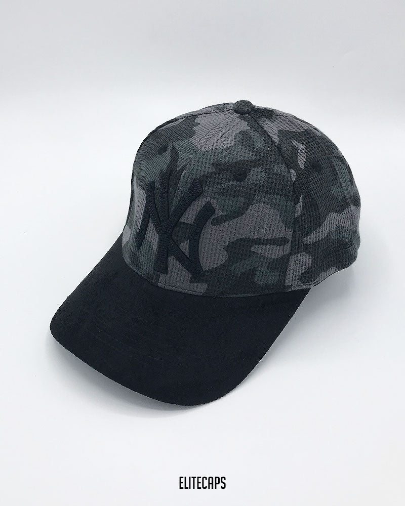 NY Grey Camouflage Two-Tone Baseball Cap - C0534