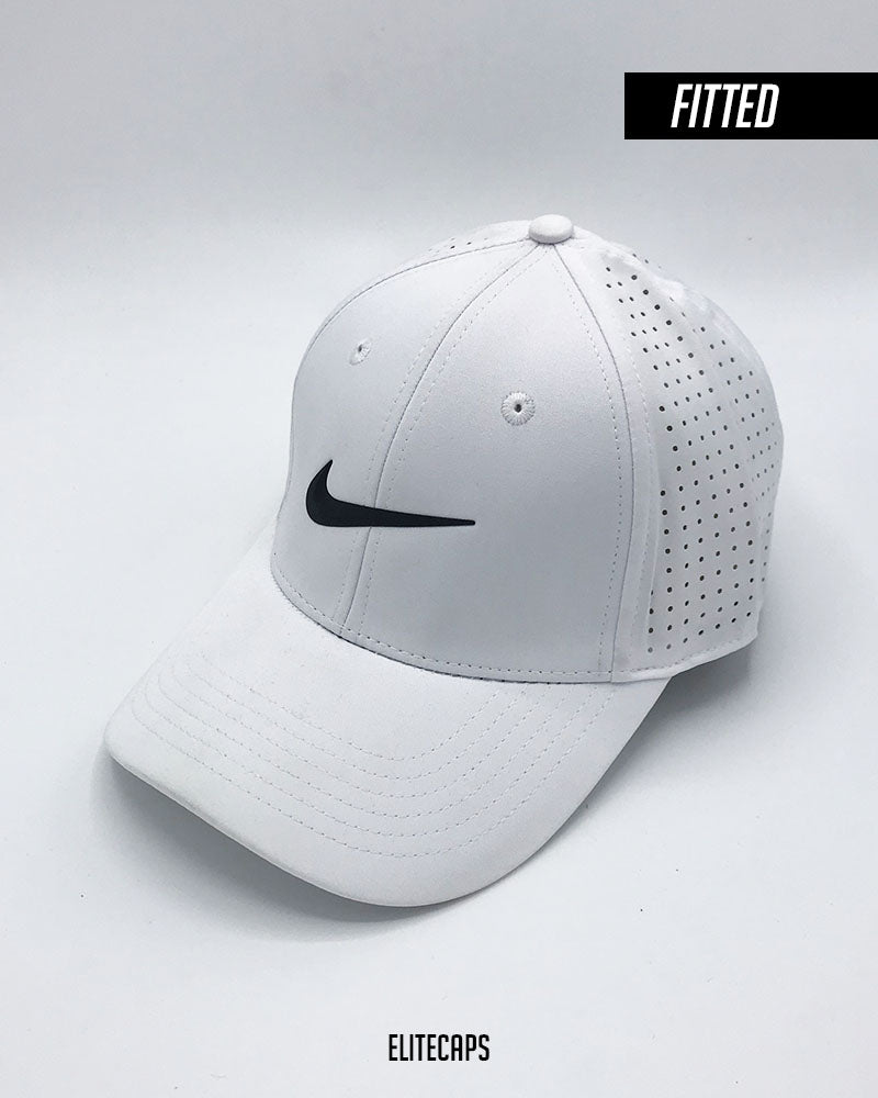 White NKE Sports Fitted Cap - C0545