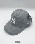 Premium NY Grey Textured Baseball Cap - C0444