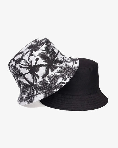 Black & White Floral Convertible Bucket Hat - C0112