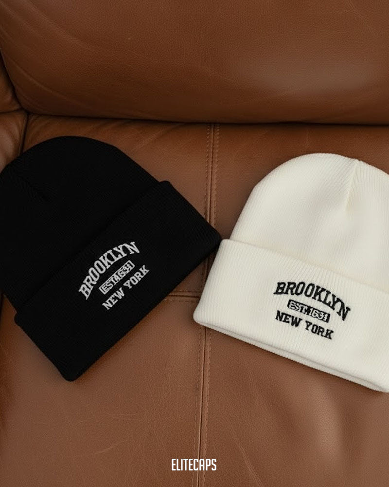 NY Brooklyn Embroidered Soft Beanie - B0140