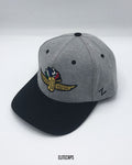 Motor Grey & Black Contrast Snapback Cap - C0452