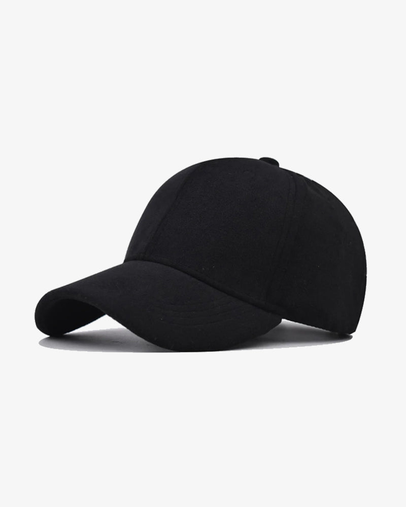 Basic Black Suede Cap - C0118