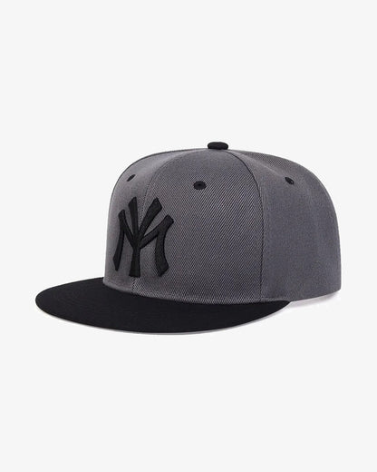 NY Grey Embroidered Hip-Hop Snapback Cap - C0106