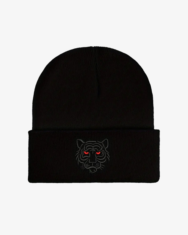 Tiger Embroidered Soft Knit Beanie - B0118