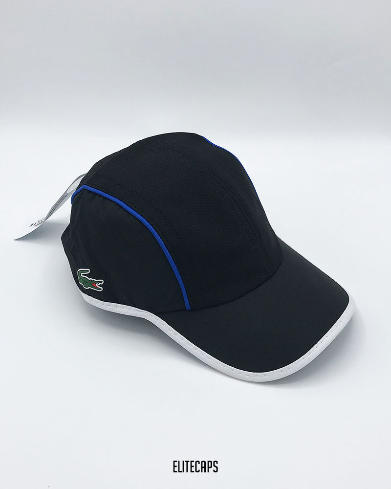 LACOSTTE Black Triple Panel Cap - C0591