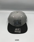 JDN Grey & Black Pinstripe Snapback Cap - C0397