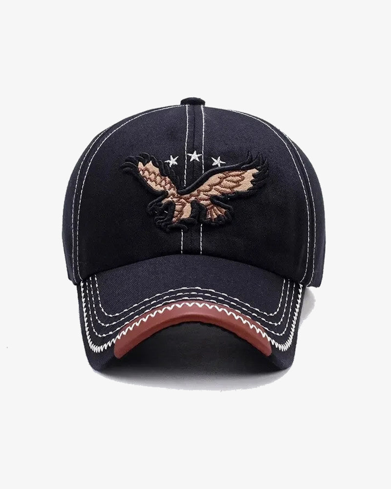 Eagle Embroidered Black Cap - C0127