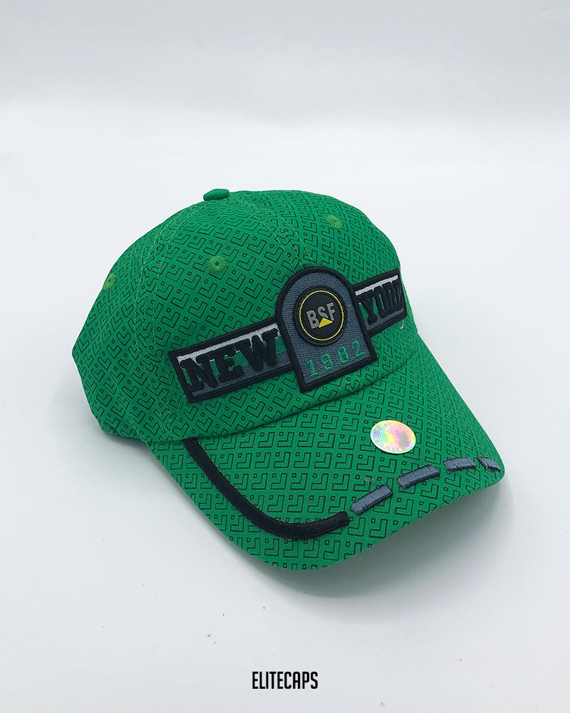 White New York Embroidered Pattern Cap - C0343
