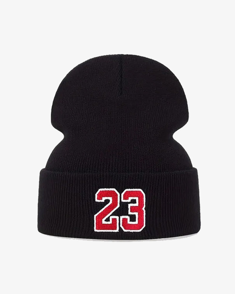 Black Embroidered Beanie - B0104