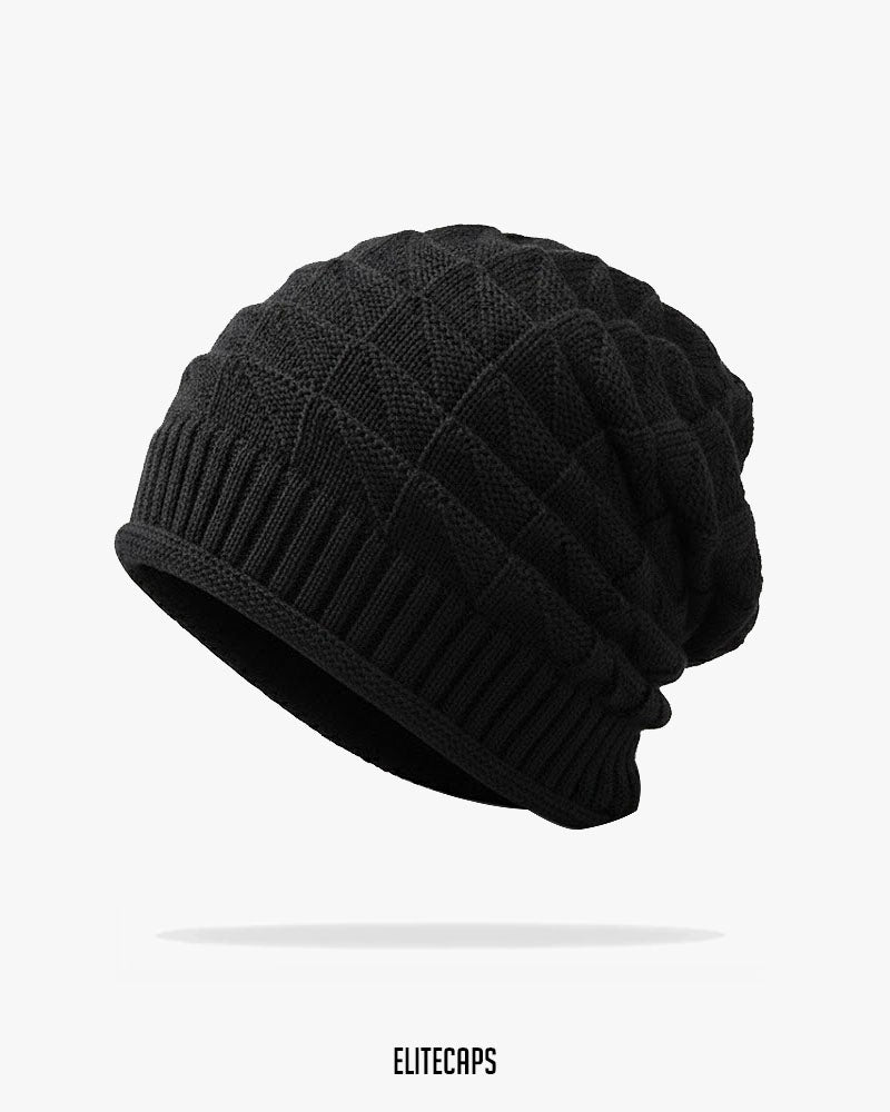 Unisex Black Knit Beanie - B0143