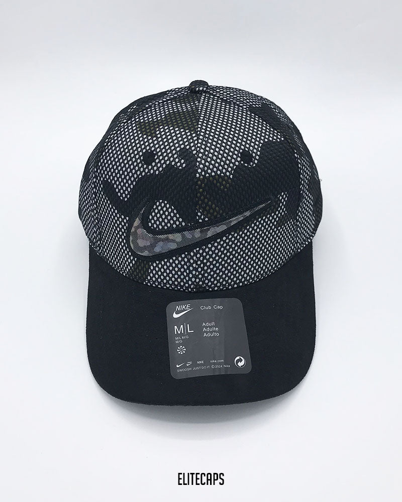 NKE Black Contrast Camo Baseball Cap - C0538