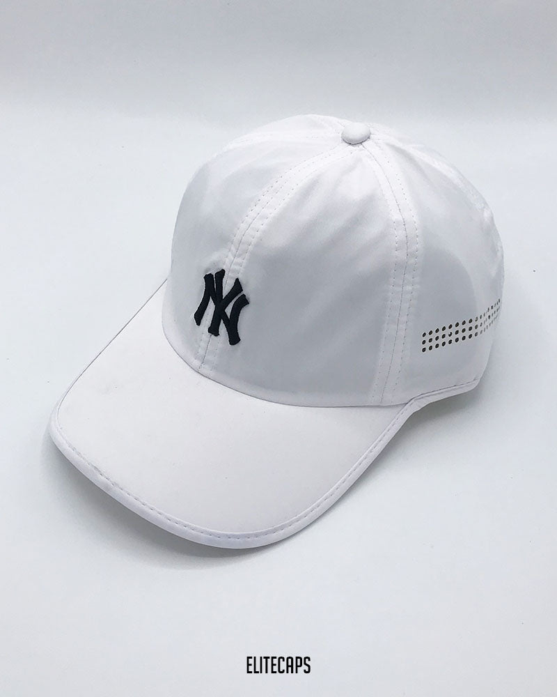White NY Soft Parachute Baseball Cap - C0596
