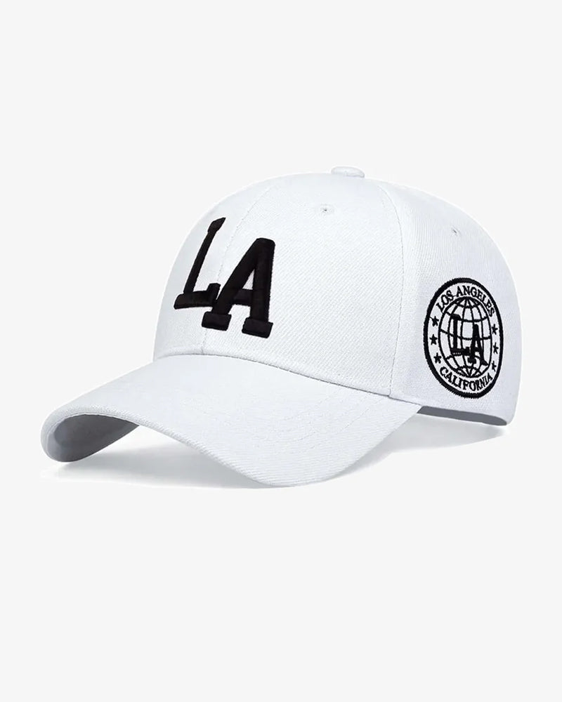 LA Embroidered White Cap - C0157