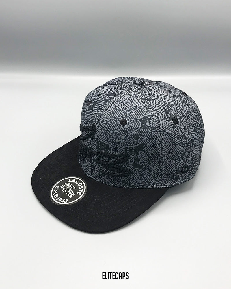 LC Grey Black Pattern Snapback Cap - C0420