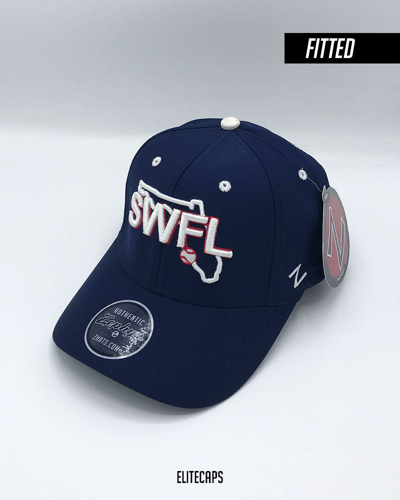 Navy Blue SWFL Embroidered Fitted Cap - C0427