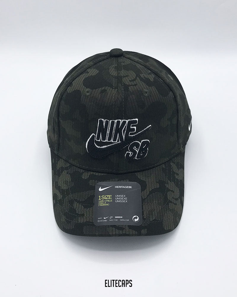 NKE Army Green Camouflage Baseball Cap - C0601