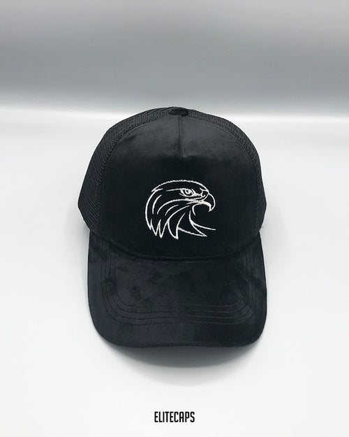 Black Velvet Eagle Embroidered Trucker Cap - C0411