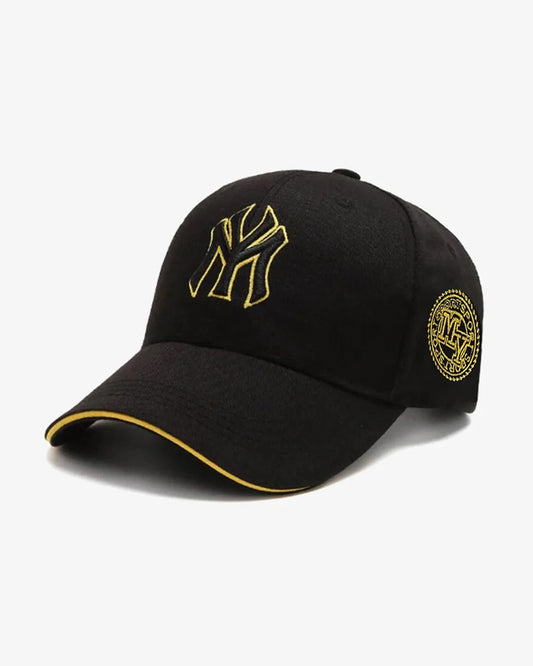 NY Black & Yellow Contrast Embroidered Cap - C0169