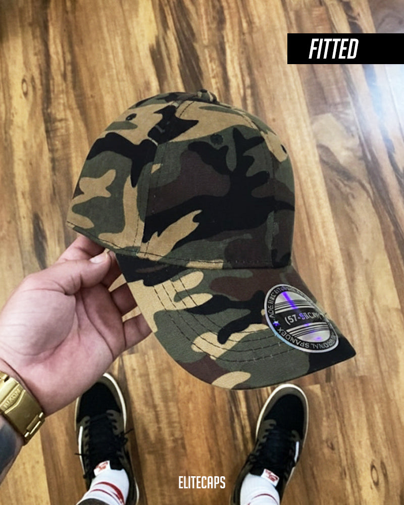 Green Camouflage Fitted Cap - C0276