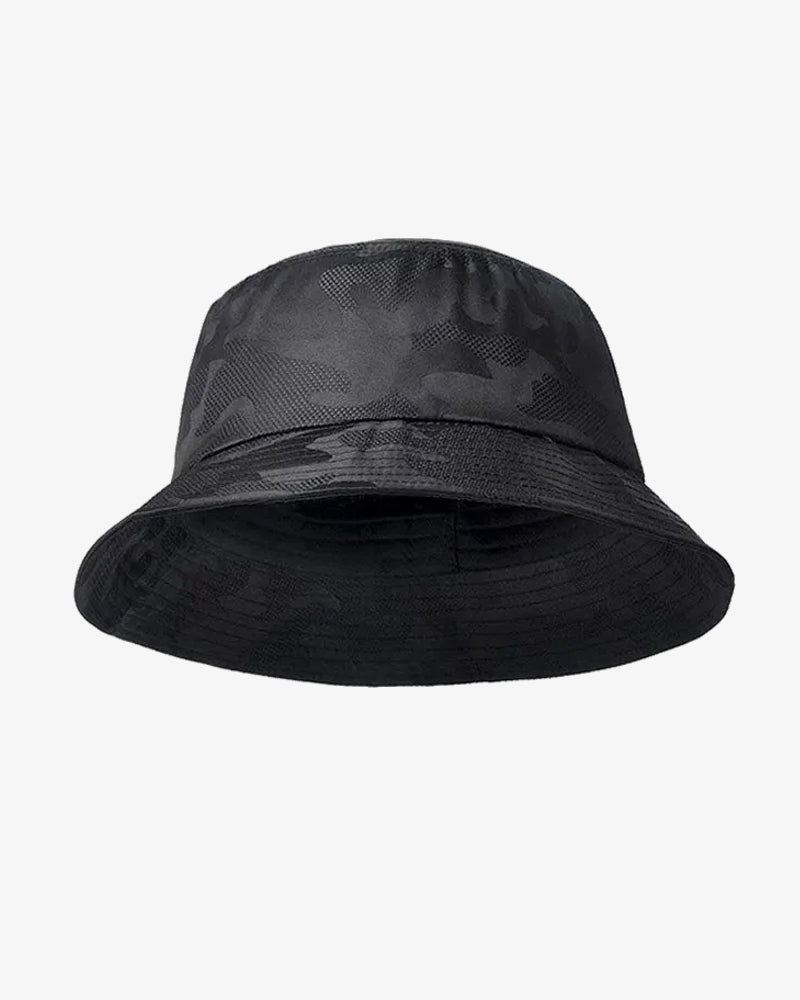 Black Camo Convertible Bucket Hat - C0132