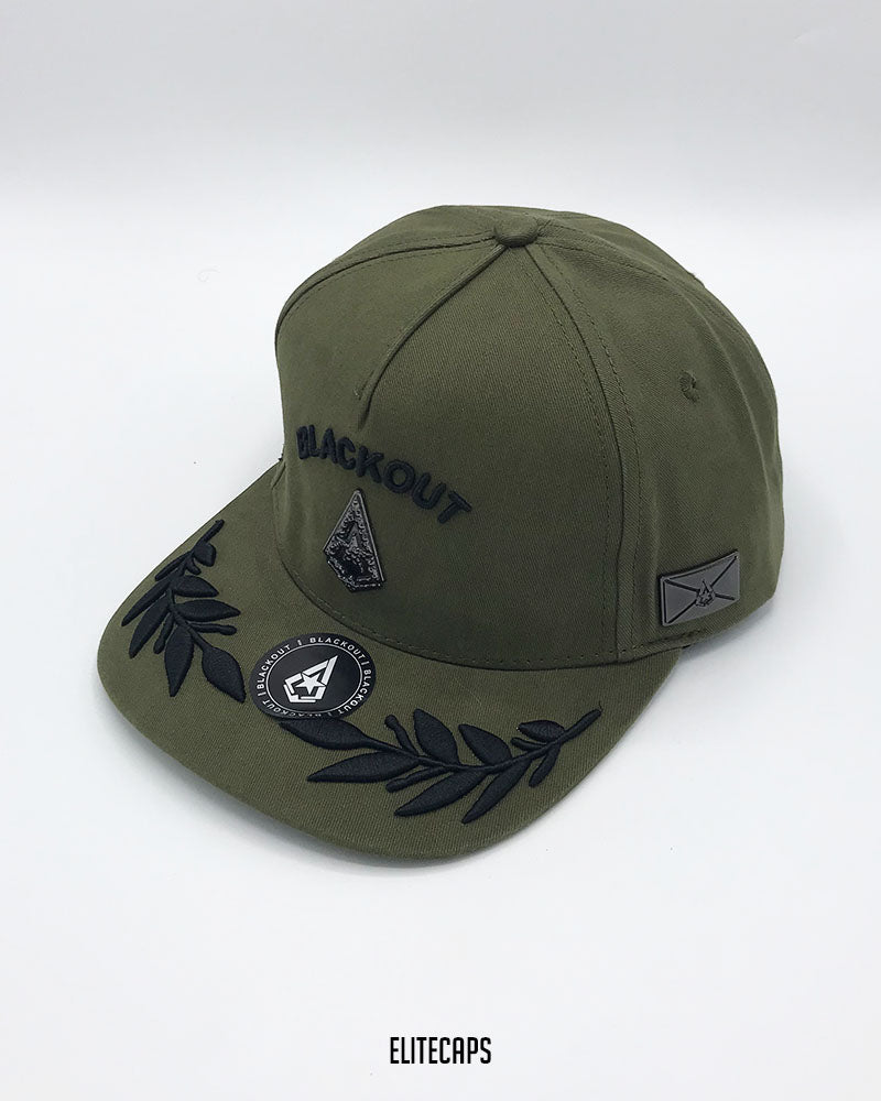 Army Green Captain BKT Snapback Cap - C0619