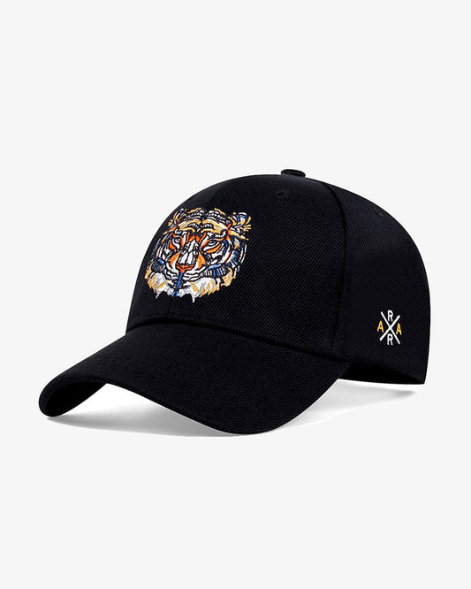 Tiger Embroidered Black Cap - C0180