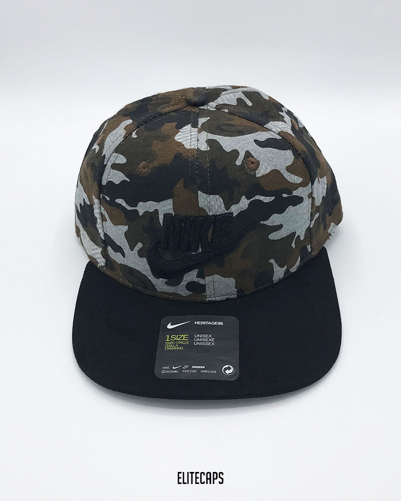 NKE Brown Camo Snapback Cap - C0600