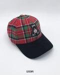 Red Checked Two-Tone Baseball Cap - C0575
