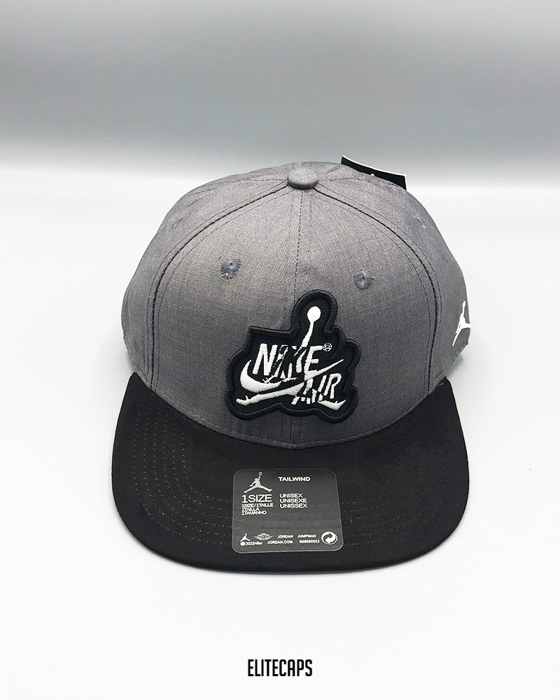 JDN Grey Black Nike Air Snapback Cap - C0419