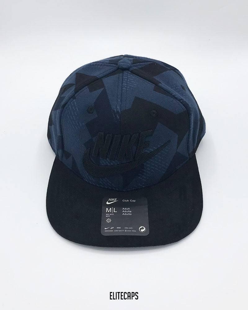 NKE Navy Digital Pattern Snapback Cap - C0563