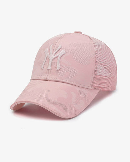 Pink Camo NY Embroidered Mesh Cap - C0197