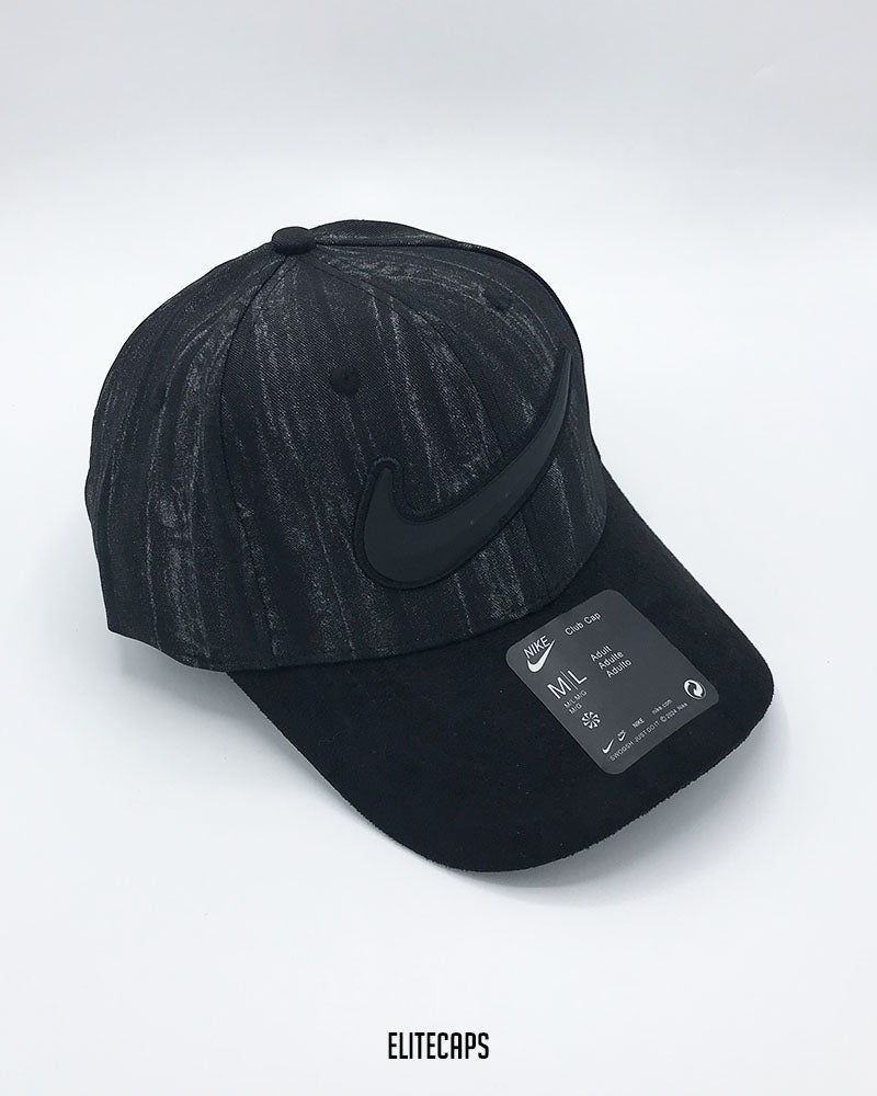 NKE Black Contrast Suede Baseball Cap - C0529