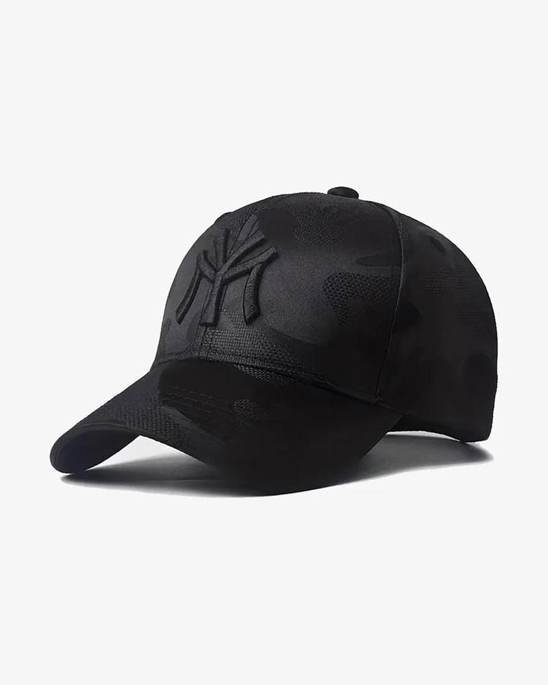 NY Black Camo Embroidered Cap - C0160