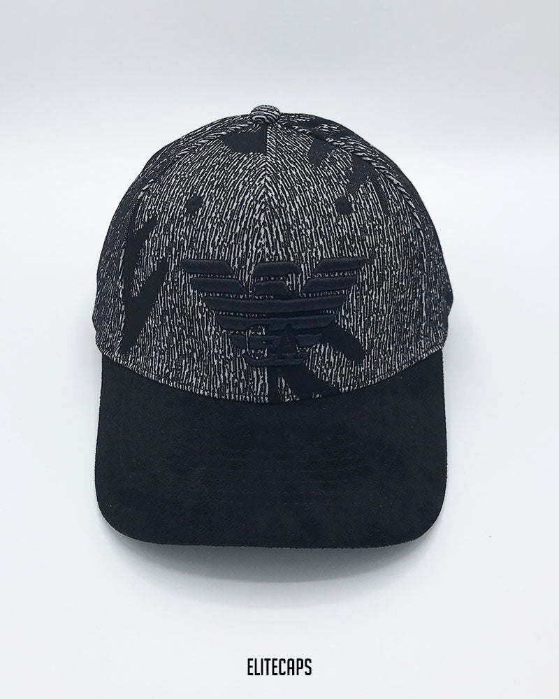 AR Black Two-Tone Suede Baseball Cap - C0692